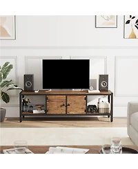 gaomon Inch Tv Stand with Storage,TV Entertainment Center Up to 75 Inch TV,Wooden Tv Stand for Living Room, Bedroom,Brown
