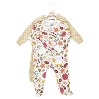 Hudson Baby Girls Thermal Zipper Sleep and Play 2pk