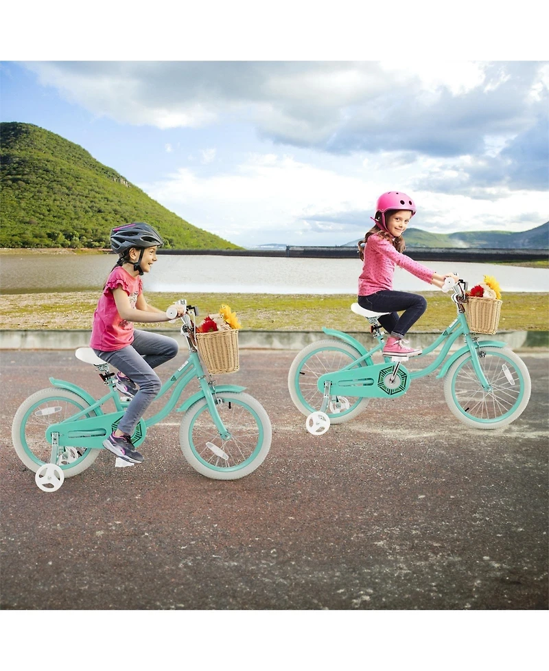 Hongge 18-Inch Kids Bike with Adjustable Handlebar and Seat for 4-8 Years Old