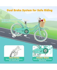 Hongge 18-Inch Kids Bike with Adjustable Handlebar and Seat for 4-8 Years Old