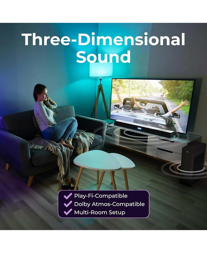 Philips Wireless soundbar with subwoofer 2.1 Channel Soundbar Dolby Atmos Dts Play-Fi