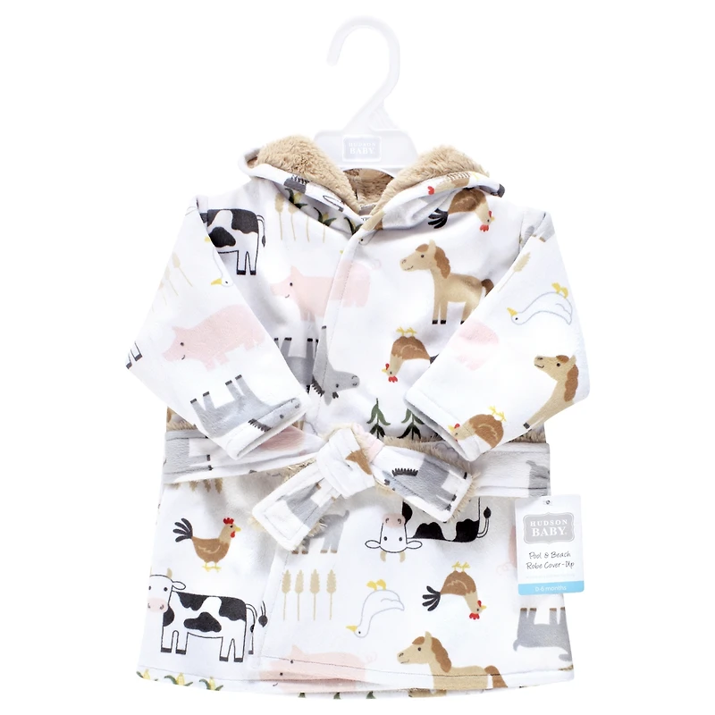 Hudson Baby Baby Boys Hudson Ultra-Soft Mink-Feel Poolside & Beach Cover-Up Robe with Cozy Faux Fur Interior