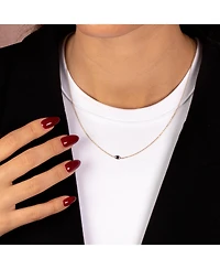 Mini Solid Evil Eye Necklace 14K