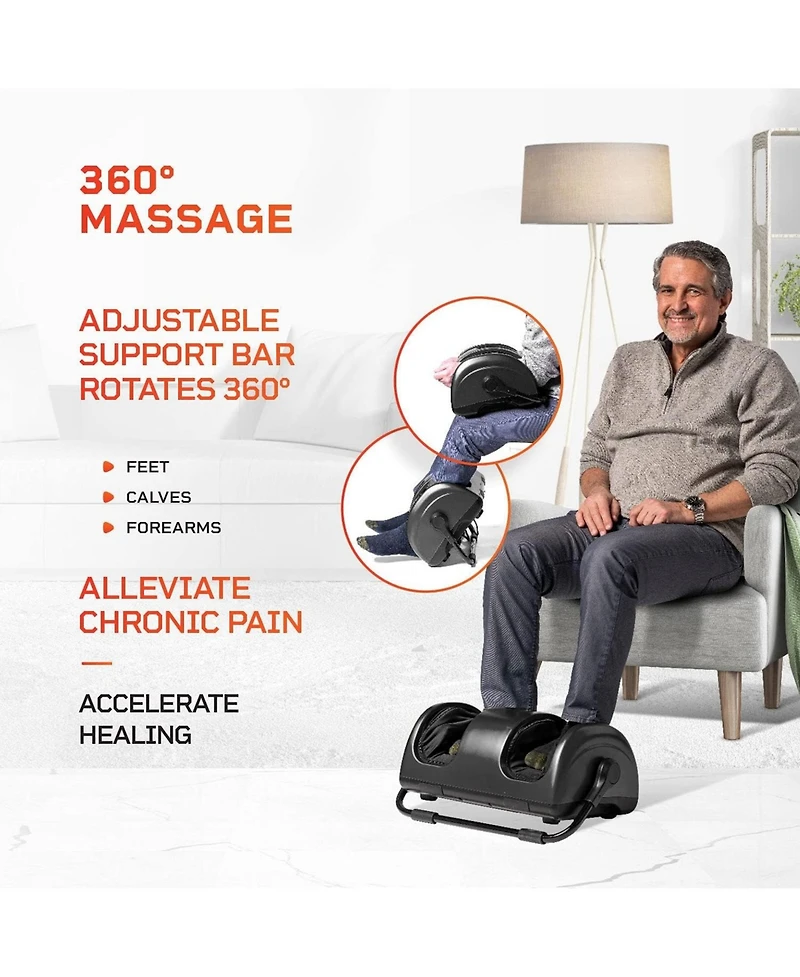 LifePro Calf and Foot Massager with Heat for Plantar Fasciitis, Circulation & Pain Relief (Black)
