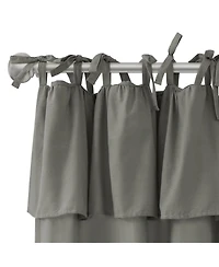 Awesome Home Recycled Cotton Blend Ruffle Tie Top Curtains Pair, Bleached Mauve, 52"×84"