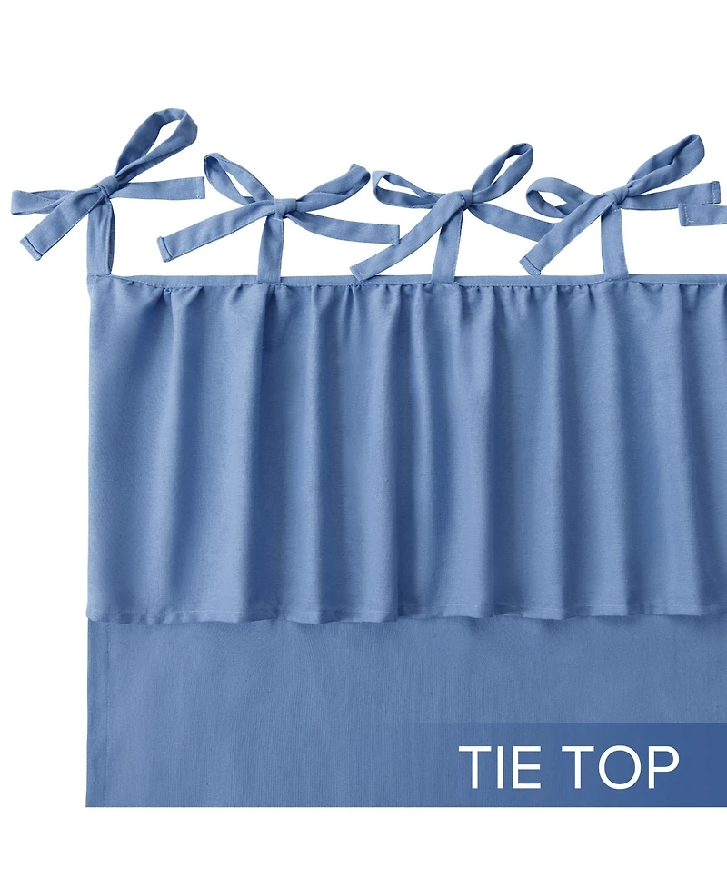 Awesome Home Recycled Cotton Blend Ruffle Tie Top Curtains Pair, Bleached Mauve, 52"×84"