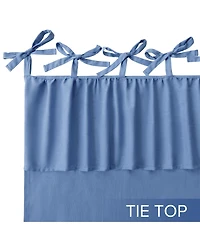 Awesome Home Recycled Cotton Blend Ruffle Tie Top Curtains Pair, Bleached Mauve, 52"×84"