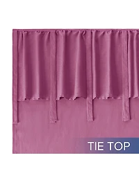 Awesome Home Recycled Cotton Blend Ruffle Tie Top Curtains Pair, Bleached Mauve, 52"×84"