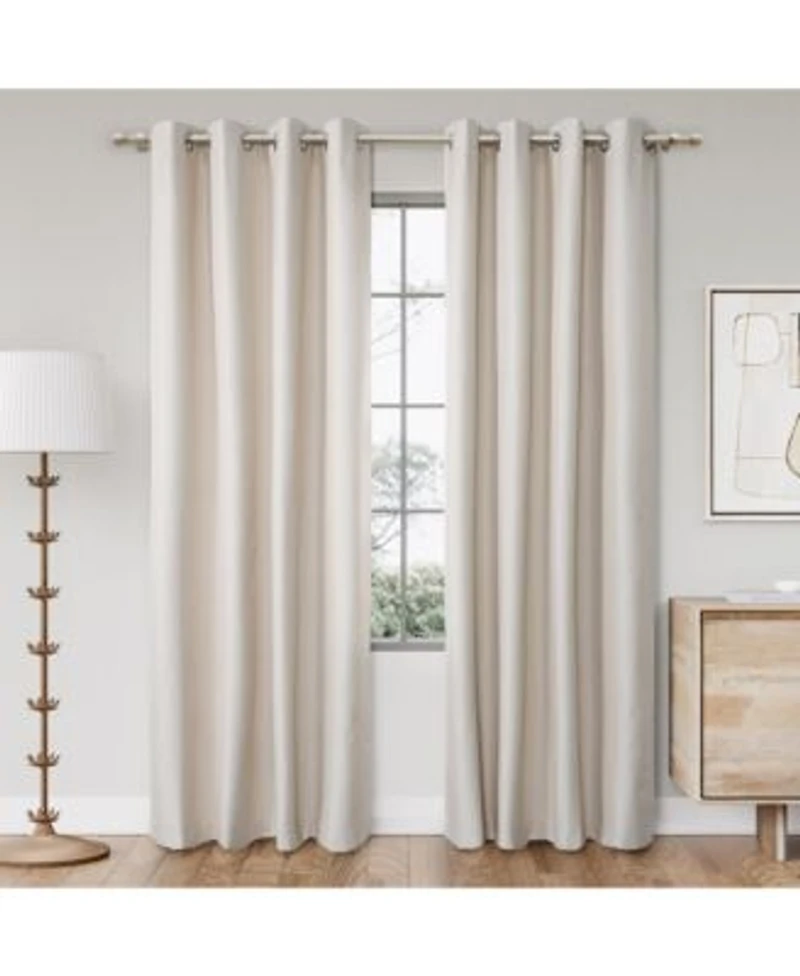 Textured Blackout Grommet Curtains Pair2 Panels 52 Xd784