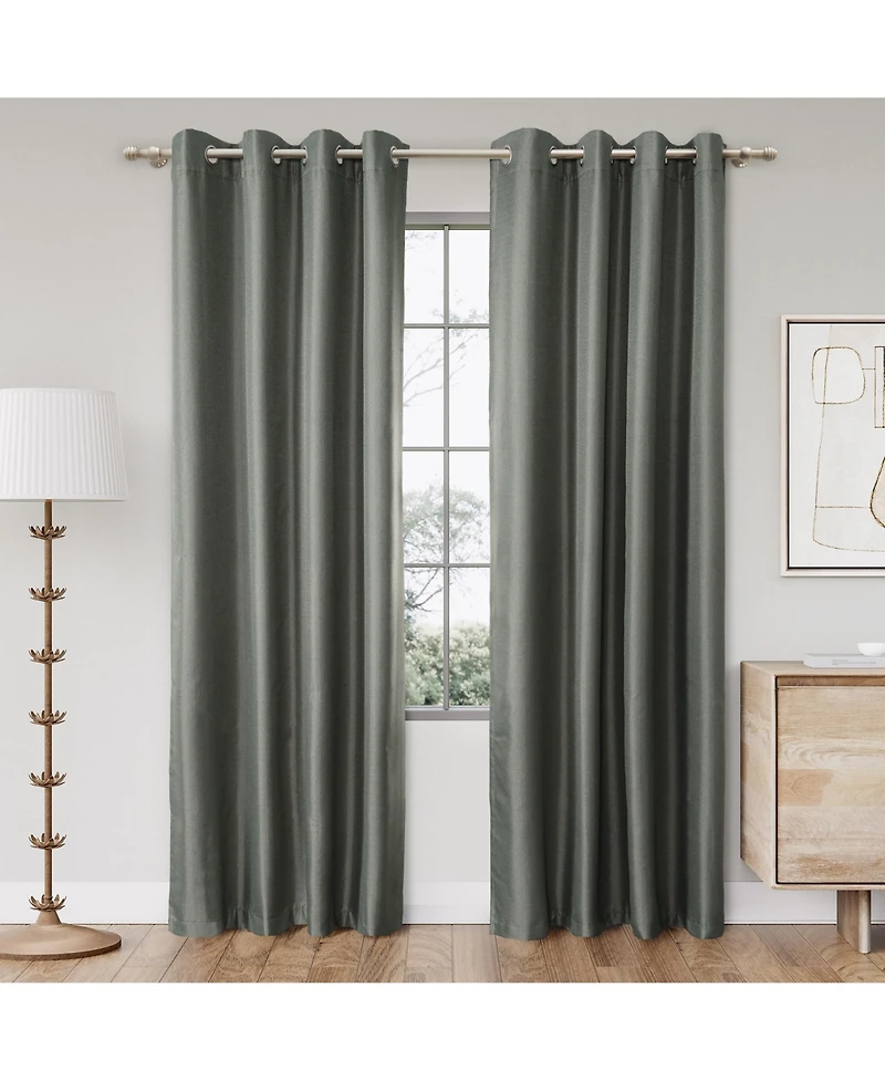 Textured Blackout Grommet Curtains Pair(2 panels