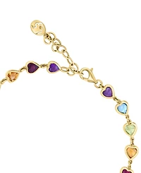 Effy Multi-Gemstone Heart Bezel Link Bracelet (5-5/8 ct. t.w.) in 14k Gold