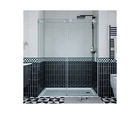gaomon Shower Door, 56-60" W × 76" H Frameless Sliding Shower Door,Waterproof Glass Shower Door with Stainless Steel Handle and Seal Strip, 5/16"