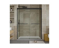 gaomon Frameless Sliding Shower Door,56-60" W x 72" H Double Sliding Shower Door, 5/16" (8mm) Thick Sgcc Tempered Glass