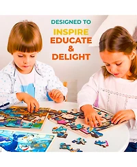 Quokka 28 Pieces Wooden Toddlers Puzzles for Ages 3-5 – Animal Toys