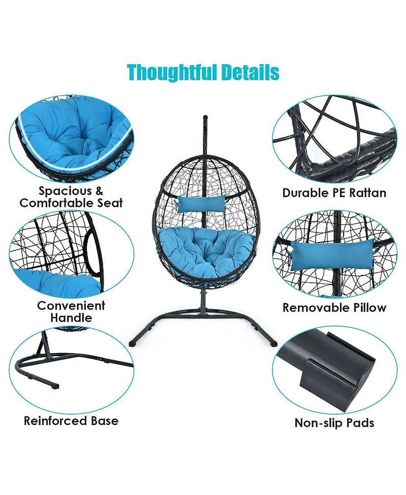 Vebreda Hanging Cushioned Hammock Chair with Stand