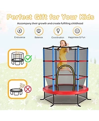 Gymax 55'' Recreational Trampoline for Kids Toddler w/ Enclosure Net