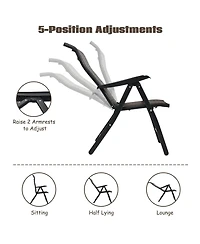 Vebreda Patio Rattan Folding Chair with Armrest