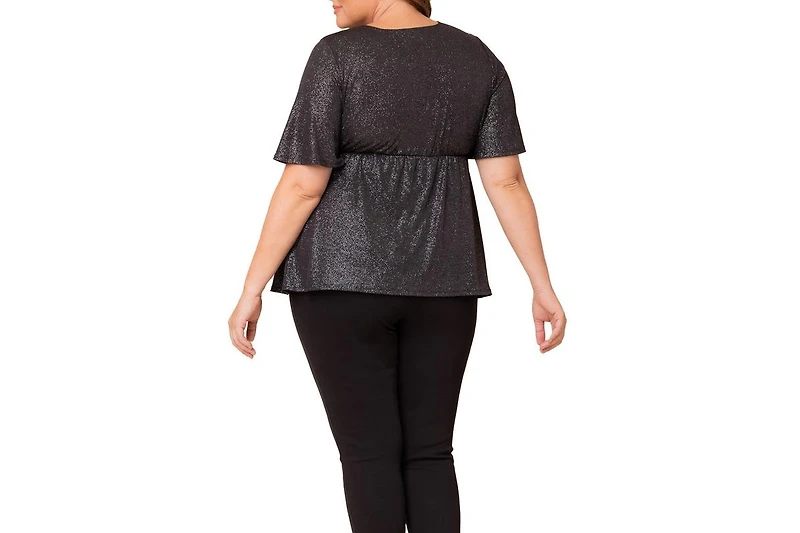 Kiyonna Plus Galaxy Glitter Twist Front Top
