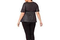 Kiyonna Plus Galaxy Glitter Twist Front Top