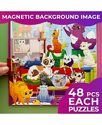 Quokka 2x48 Magnetic Travel Puzzles for Kids Ages 4-6 - Road Trip Activities