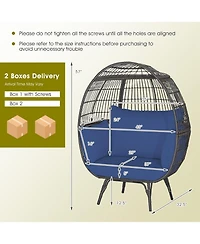 Inolait Oversized Patio Rattan Egg Lounge Chair with 4 Cushions