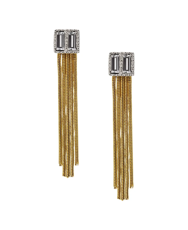 2028 Crystal Multi Chain Linear Earrings