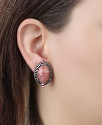 2028 Acrylic Crystal Accent Button Earrings