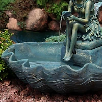 30"H Electric Fiberglass Fairy Shell Outdoor Water Fountain