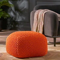 Hollis Knitted Cotton Pouf Cube 20 X 20 X 16 Pouf
