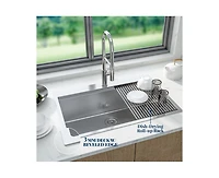 gaomon Kitchen Sink, Inch Brushed Nickel Topmount Kitchen Bar Sink with Single-tier Track, Stainless Steel 16 Guage Single Bowl Kitchen Sinks