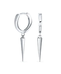 Bling Jewelry Punk Rocker Goth Biker Jewelry Arrow Charm Huggie Dangling Dagger Spike Mini Hoop Earrings 14K Yellow Gold Plated .925 Sterling Silver