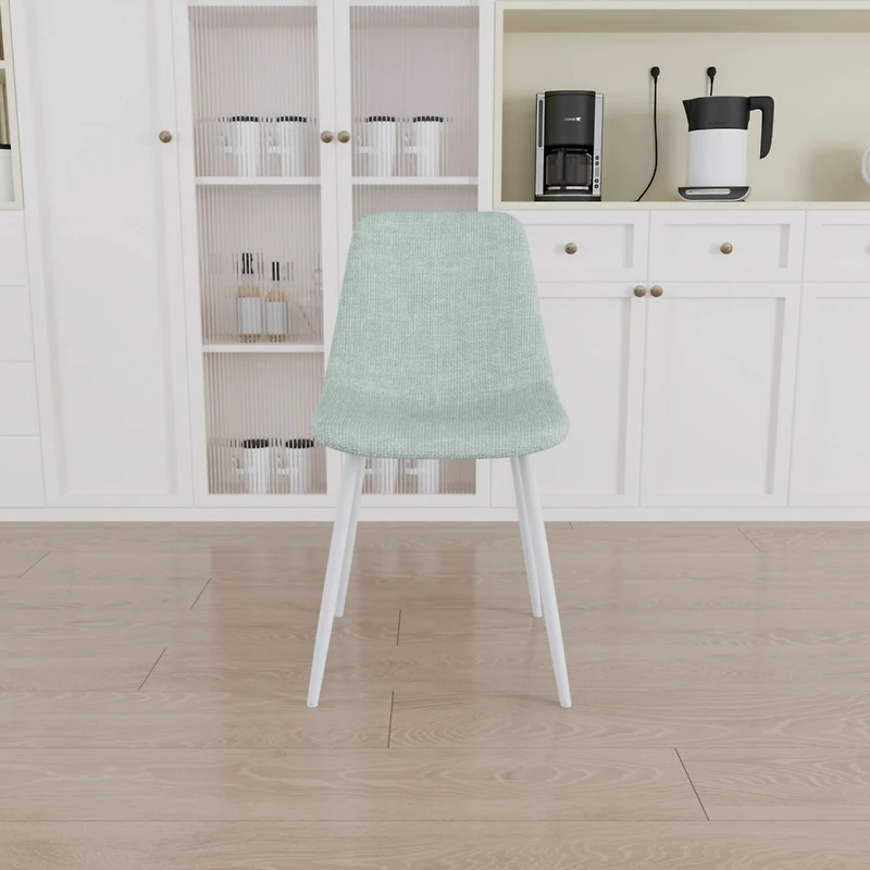 Streamdale Modern Linen Dining Chairs (Set of 4, Light Green)