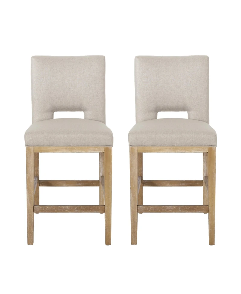 Streamdale 27 Inch Counter Stools, Set Of 2,Fabric