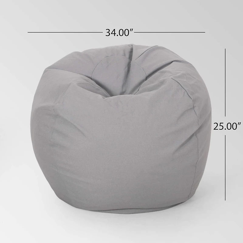 Streamdale Furniture Chrisholm Light Grey Bean Bag (25 in. x 34 in. x 34 in.)