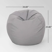 Streamdale Furniture Chrisholm Light Grey Bean Bag (25 in. x 34 in. x 34 in.)