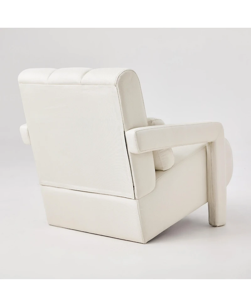 Streamdale Modern Linen Accent Chair with Pillow for Comfort