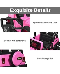 Hongge 12V 2-Seater Ride-On Truck with Remote Control, Storage, and Music Player