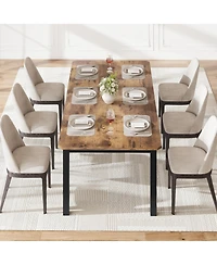 Industrial Dining Table for 68 People, 78.7" Long Kitchen Table, Wood Dining Table