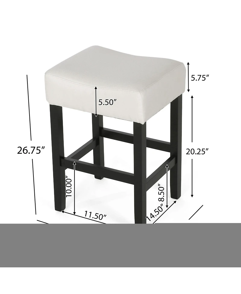 Streamdale Set Of 2, 26.75" Backless Leather Counter Height Barstool, Beige