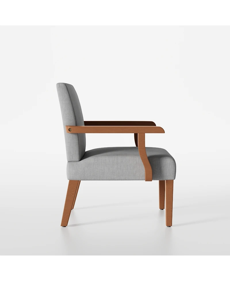 Streamdale Furniture Fabric Accent Arm Chair Set of 2 with Round Wood Table