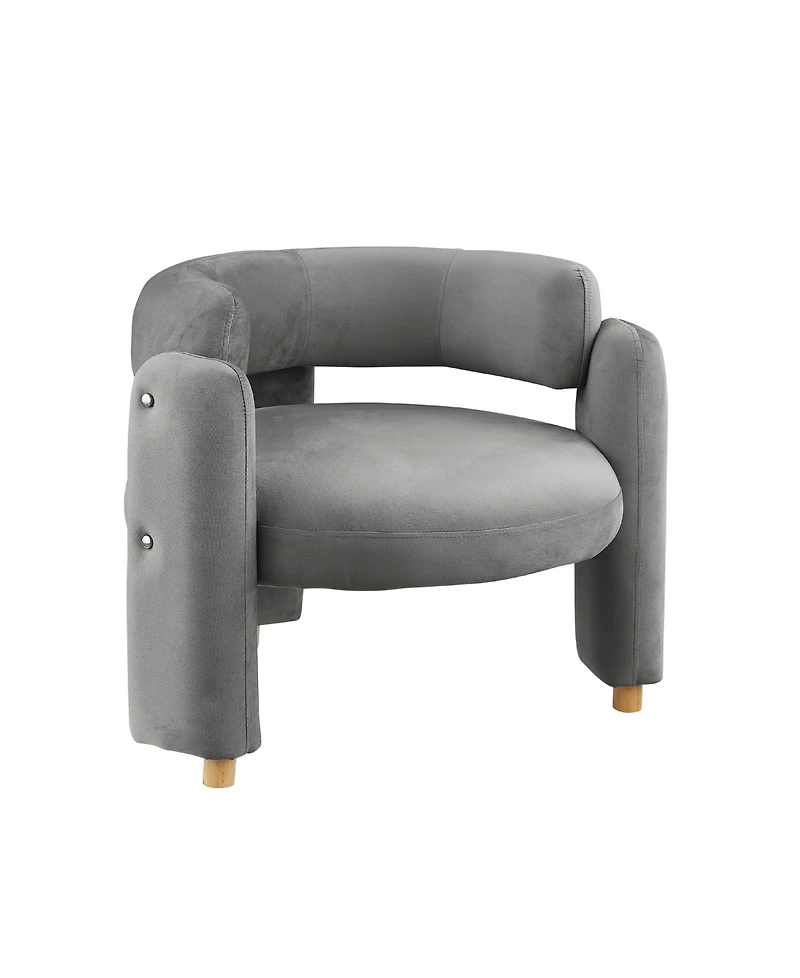 Streamdale Furniture Stylish Barrel Accent Chair: Curved Arms, Waterfall Seat, Hollow Backrest