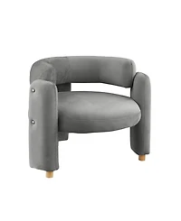 Streamdale Furniture Stylish Barrel Accent Chair: Curved Arms, Waterfall Seat, Hollow Backrest