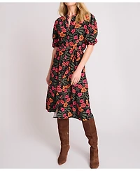 UNTUCKit Women's Short Sleeve Printed Alix Dress