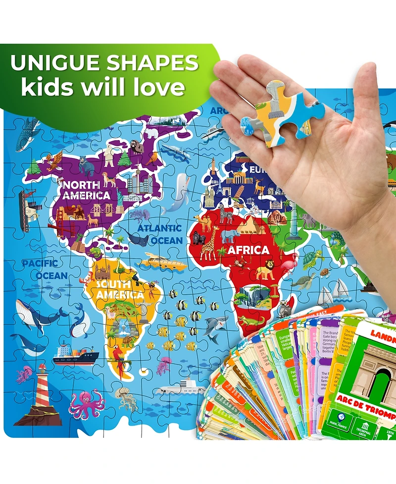 Quokka 150 Pcs Jigsaw Puzzles for Kids Ages 8-10 - 400+ Facts on 50 Flashcards