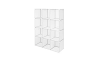 Slickblue 12-Cube Storage Organizer - Versatile Bookshelf and Closet Organizer for Home or Office