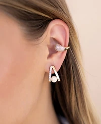Ettika Pave and Mother of Pearl Drop Earrings