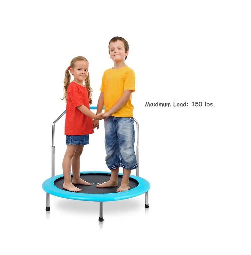SereneLife Spring-less Kid Size Sports Trampoline with Handrail - SLELT367
