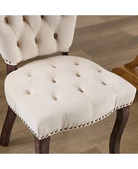 Streamdale Vintage Upholstered Dining Chair, Set of 2, Beige