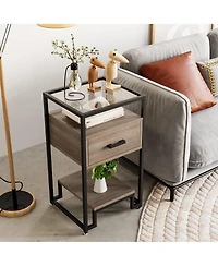 gaomon Nightstand Set of 2, Bed Side Table with Drawer, End Table for Bedroom