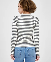 Dkny Jeans Women's Gathered-Shoulder V-Neck Top